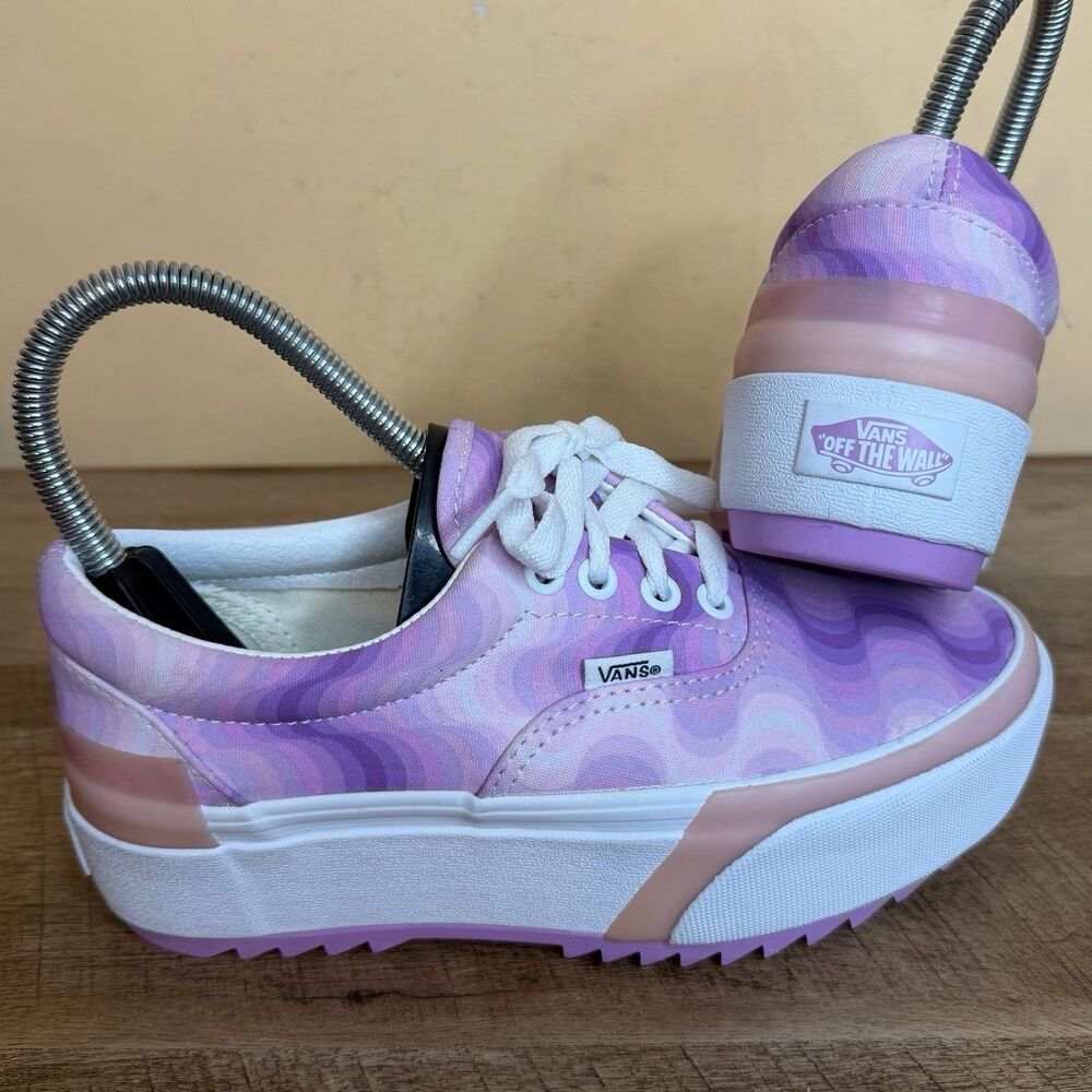 NEW Women’s 5 Vans Era Stacked Gradient Platform Sneakers shoes Pink Purple - Picture 1 of 8